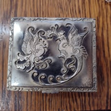 Vintage Jewelry Trinket Small Metal Box Made in Occupied Japan