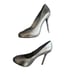 Tory Burch Womens Silver High Heels Leather Pumps Shoes Size 8.5