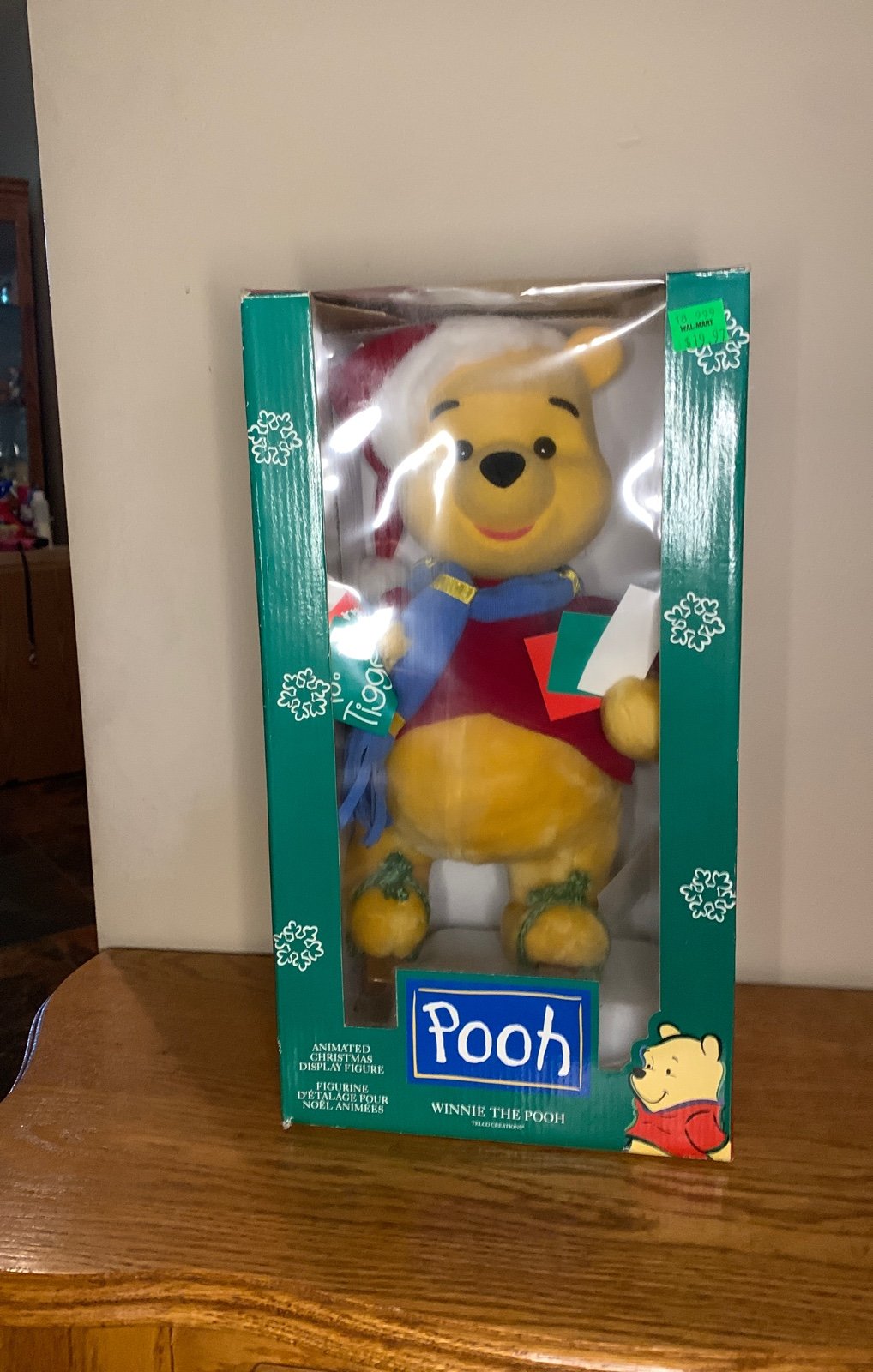Winnie The Pooh Disney Christmas Telco Vintage 90's skiing 15 tall