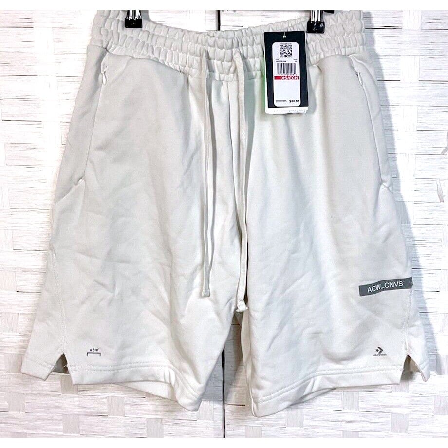 NEW CONVERSE X A COLD WALL ACW BONE WHITE COTTON SWEAT SHORTS SIZE XS