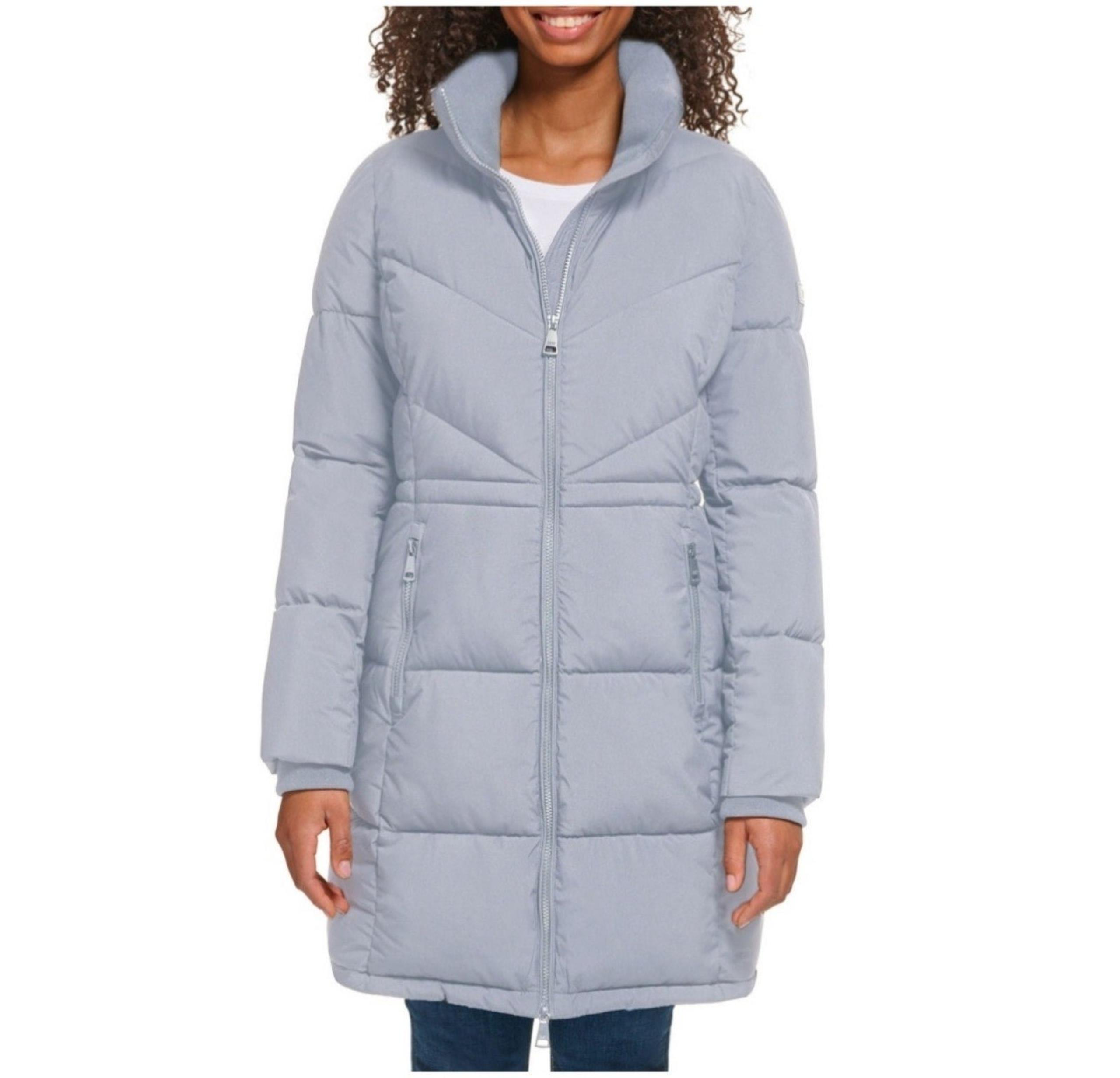NWT Calvin Klein Ladies GREY Long Puffer Coat Women's Size Medium