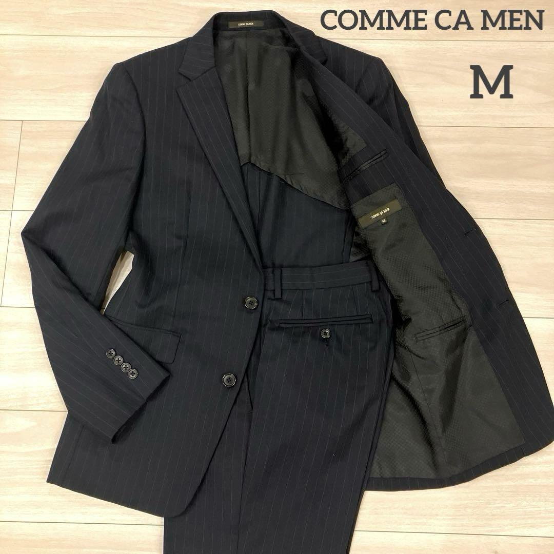 【Excellent Condition】COMME CA MEN Suit Set, Gray Stripe, Size M