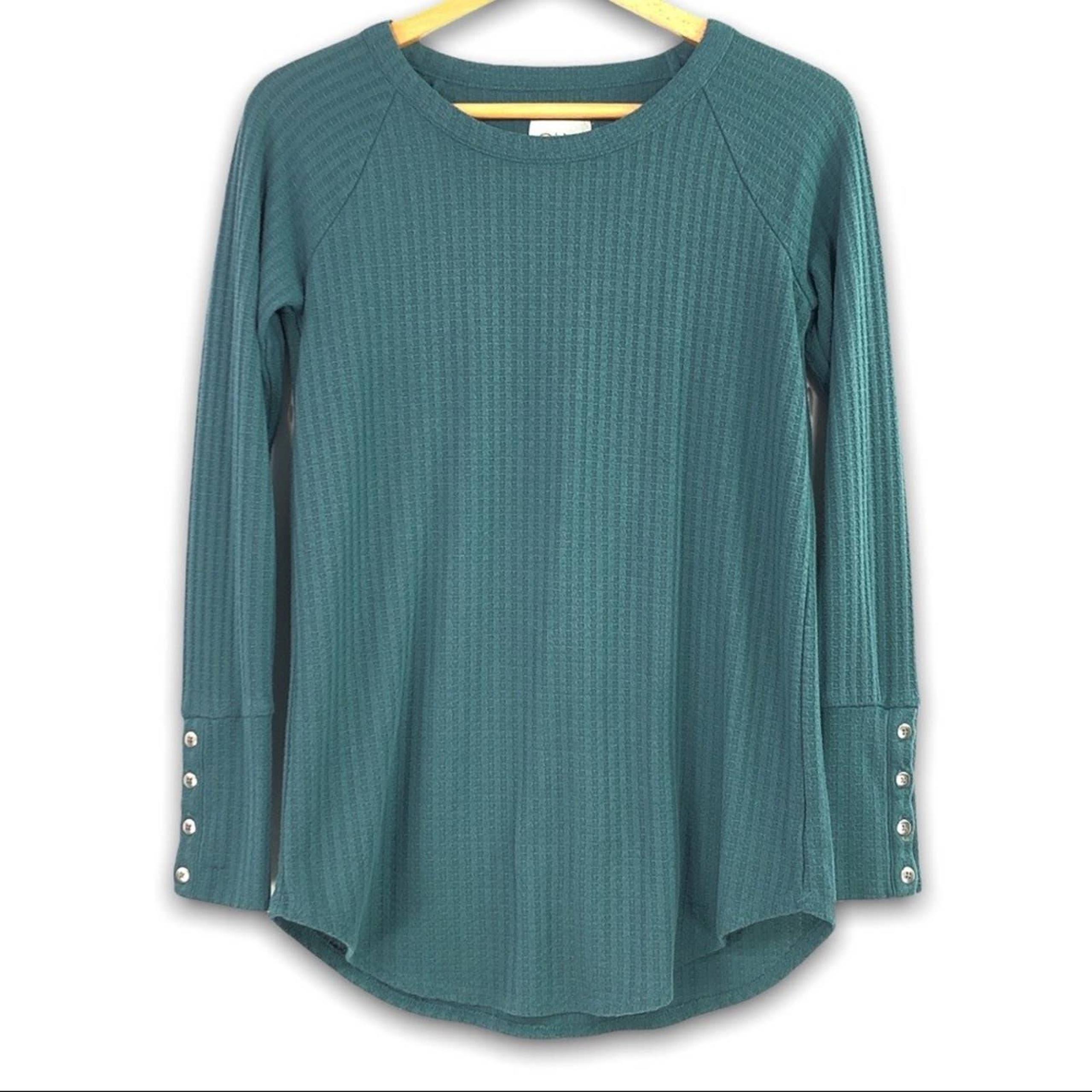Chaser - Long Sleeve Waffle Knit Top - S