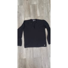Armani Exchange Black Ribbed Embossed V