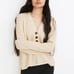 Madewell Ribbed Lyle Henley Sweater Wool Blend in Cream, Size M