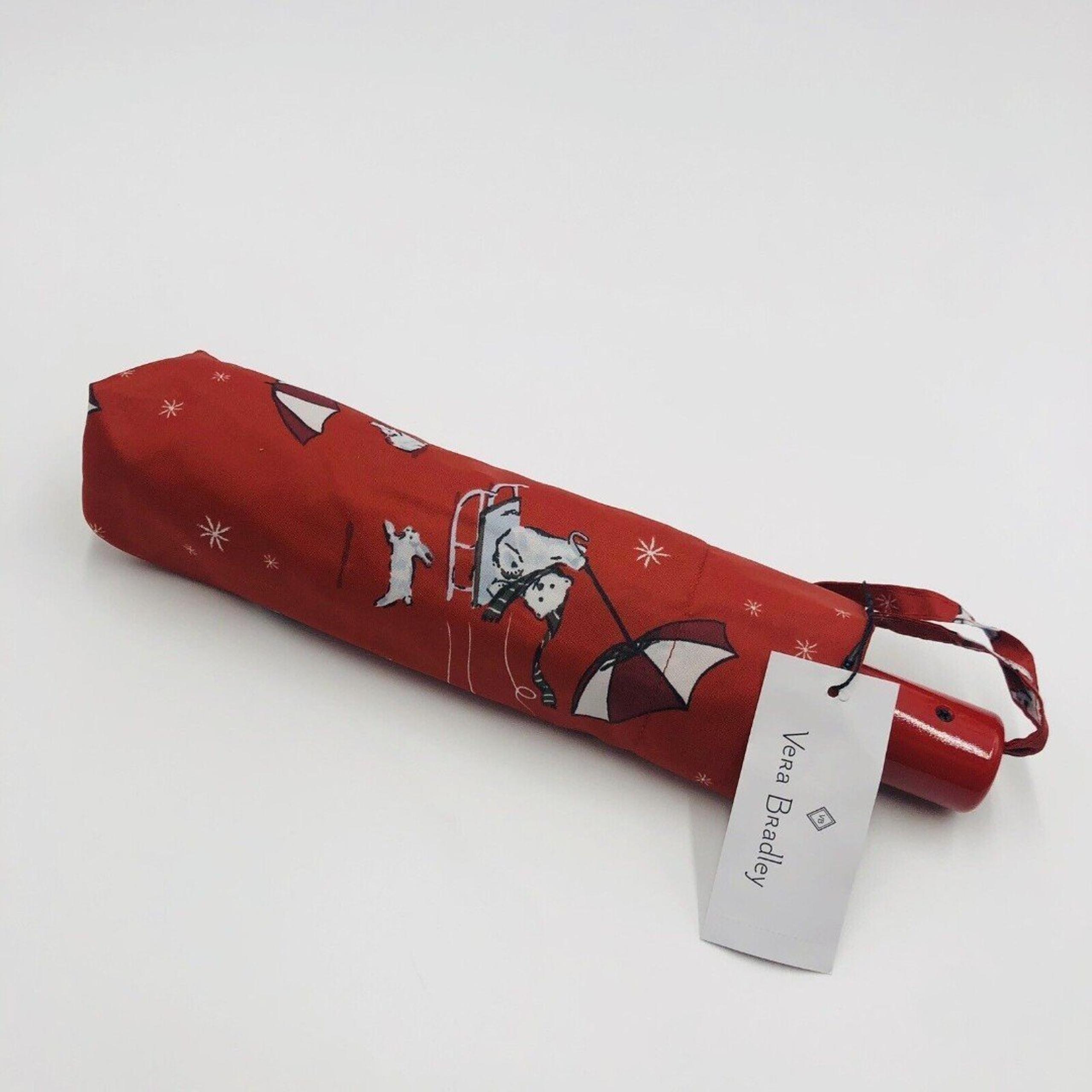 Brand New Vera Bradley Beary Merry Red Umbrella For Women Christmas Theme