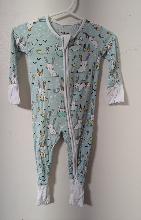 Little Sleepies OG Mint Bunny Zippy size 0-3 Months