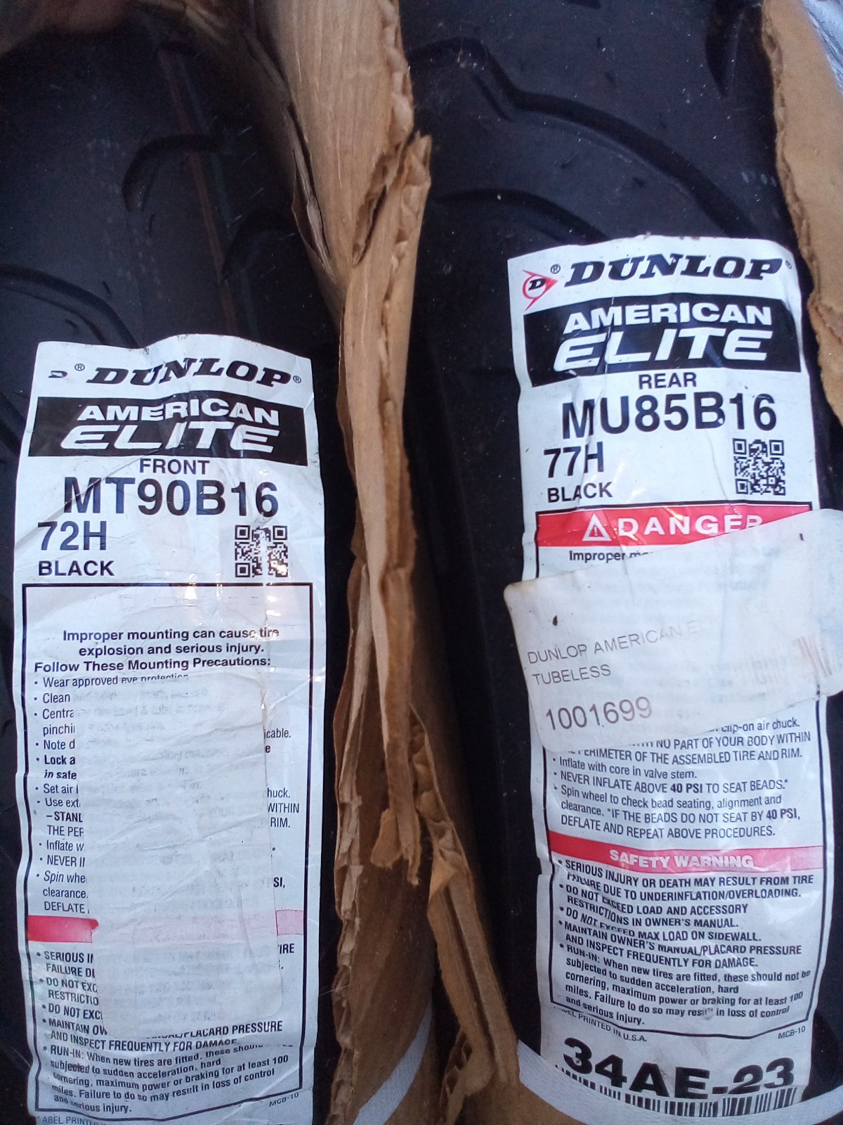 Front and back 16 bike tire
