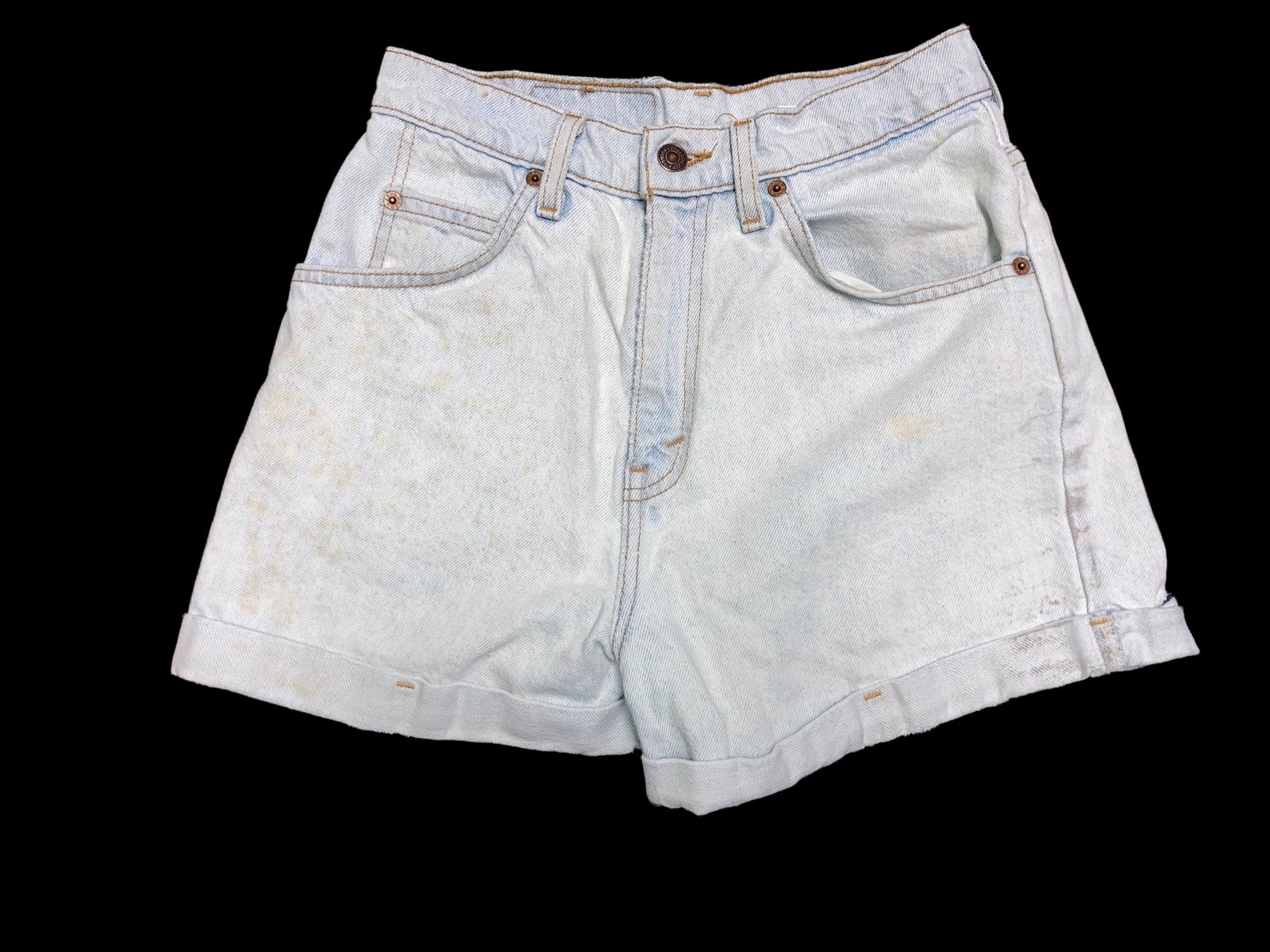 Vintage 90s Levi’s 954 orange tab high rise cuffed mom shorts light wash 26