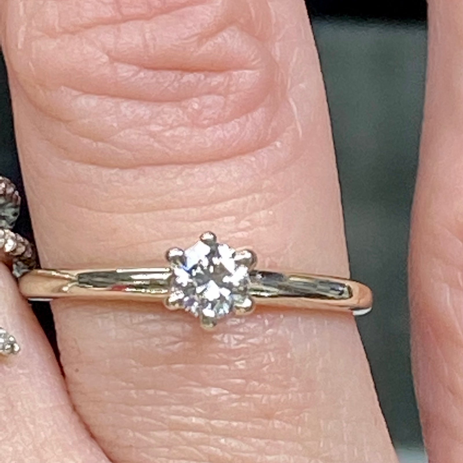 14k White Gold Genuine Diamond Solitaire Promise Engagement Ring