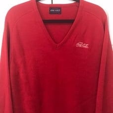 Vintage Enjoy Coca Cola Logo Coke Sweater Pine State Red Size L Authentic RARE