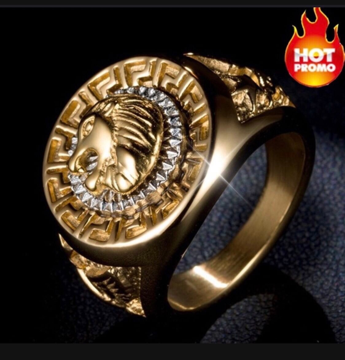 2022 Classic Titanium Lion Rings for Men 18K Gold Plated Design Fashion Jewelry