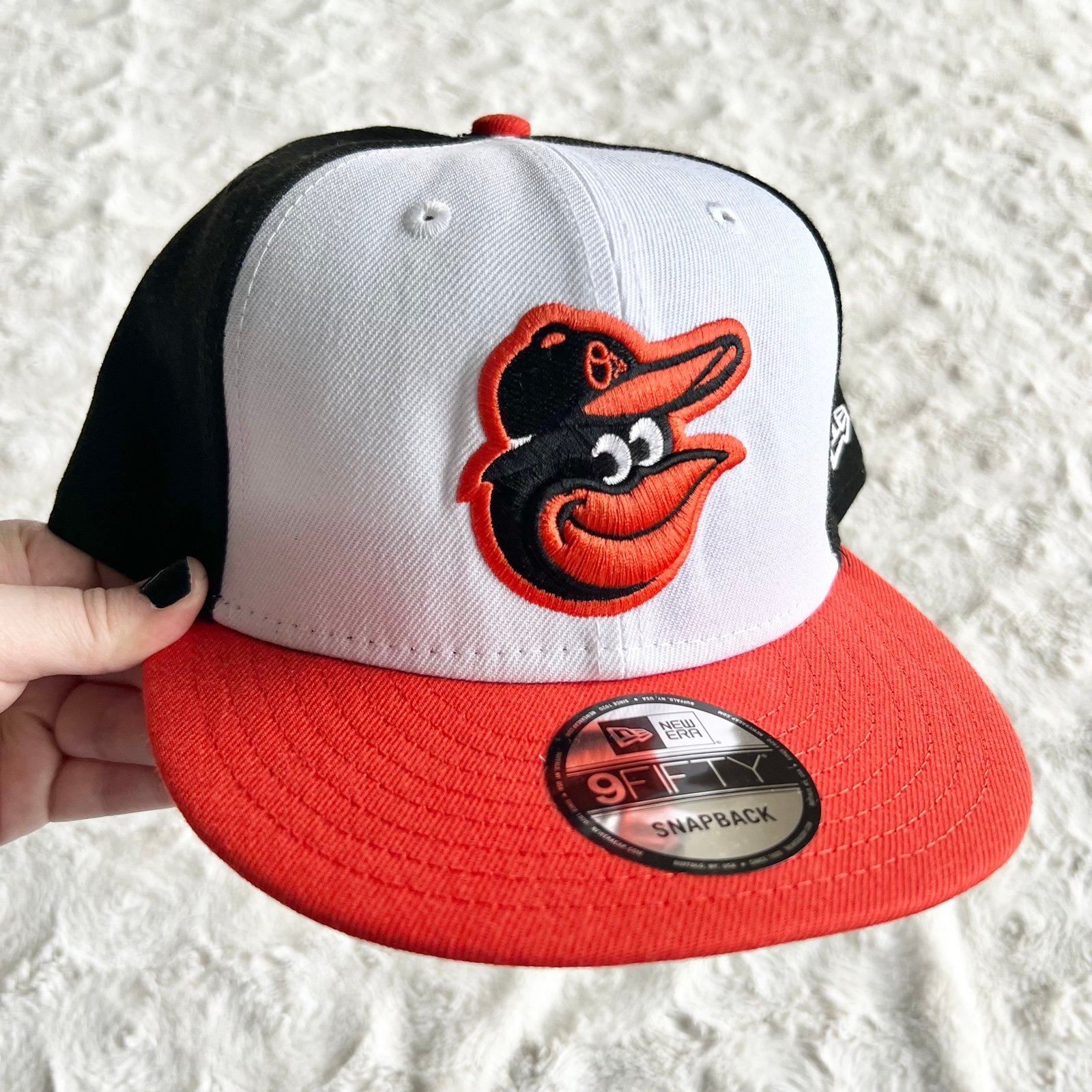 Baltimore Orioles Hat Cap Adult OS Black Orange Snapback New Era 9Fifty Bird NEW