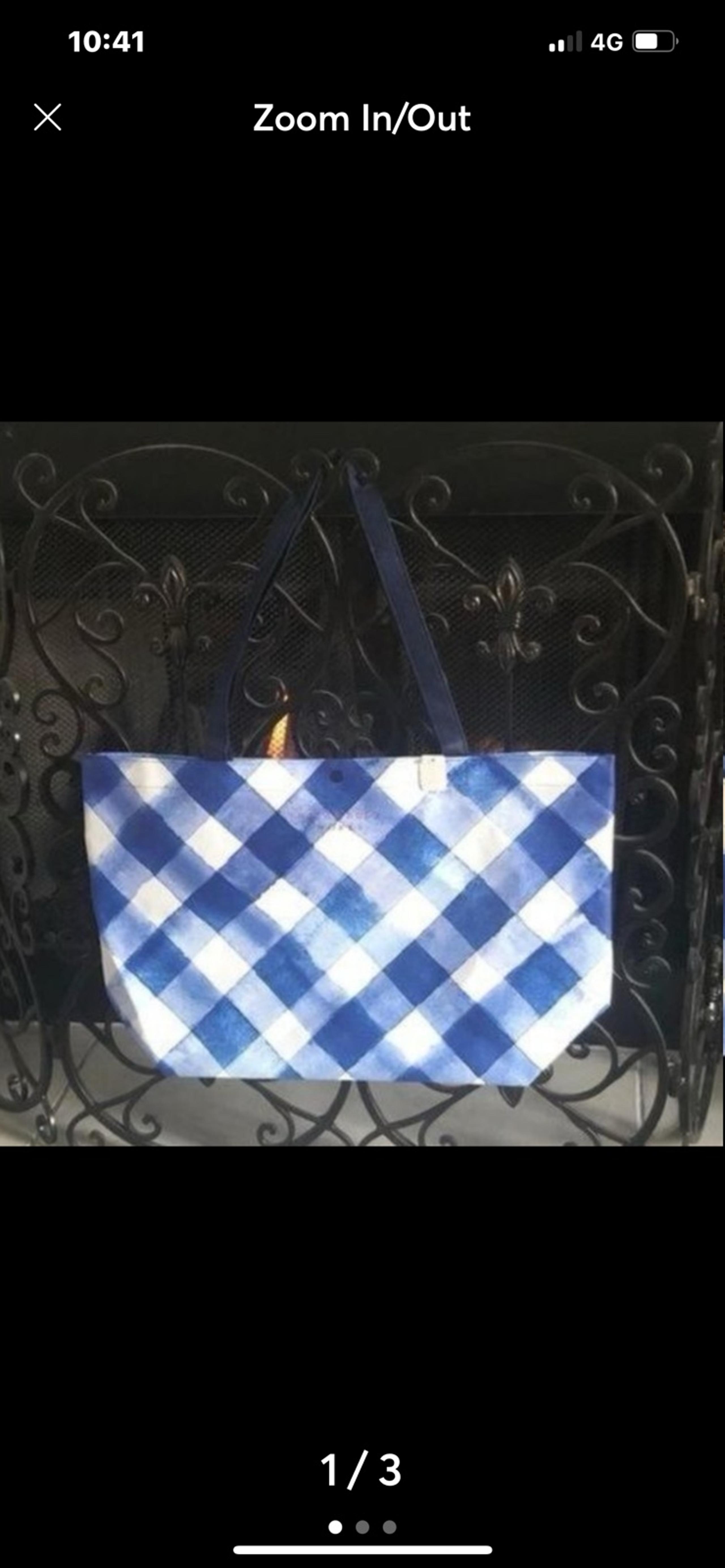 Bath & Body Works Blue Gingham Large Tote Bag NWT