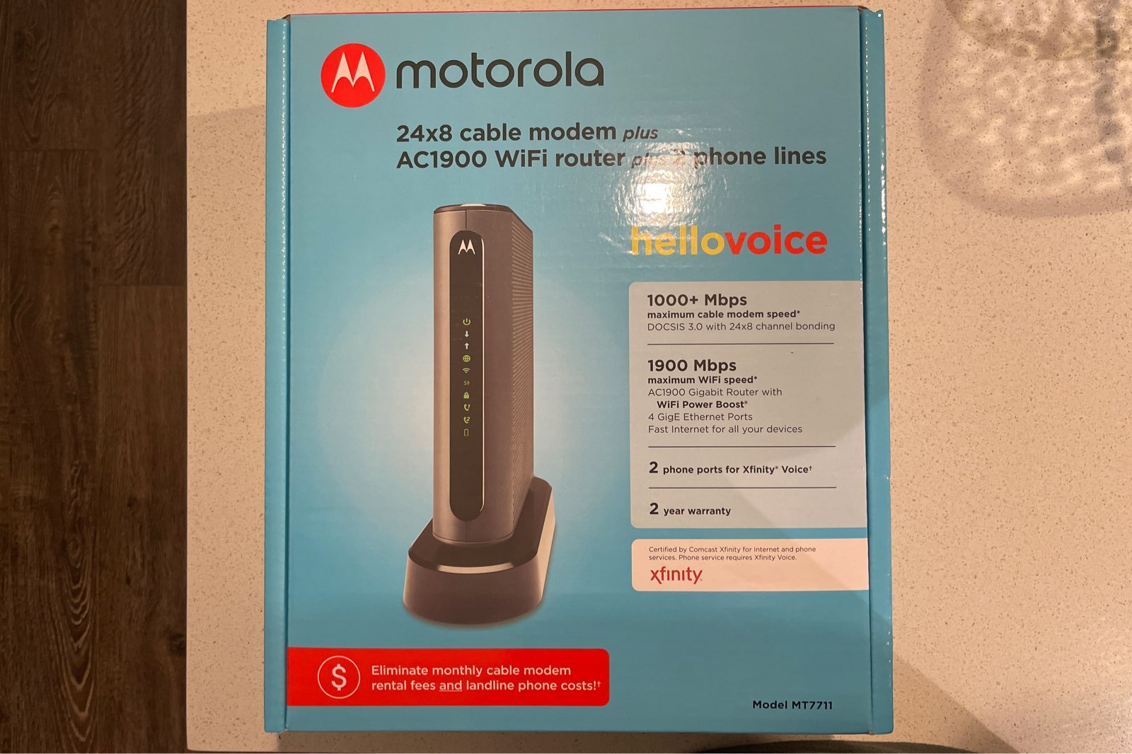 Motorola 24x8 Cable Modem plus AC1900 Wifi Router