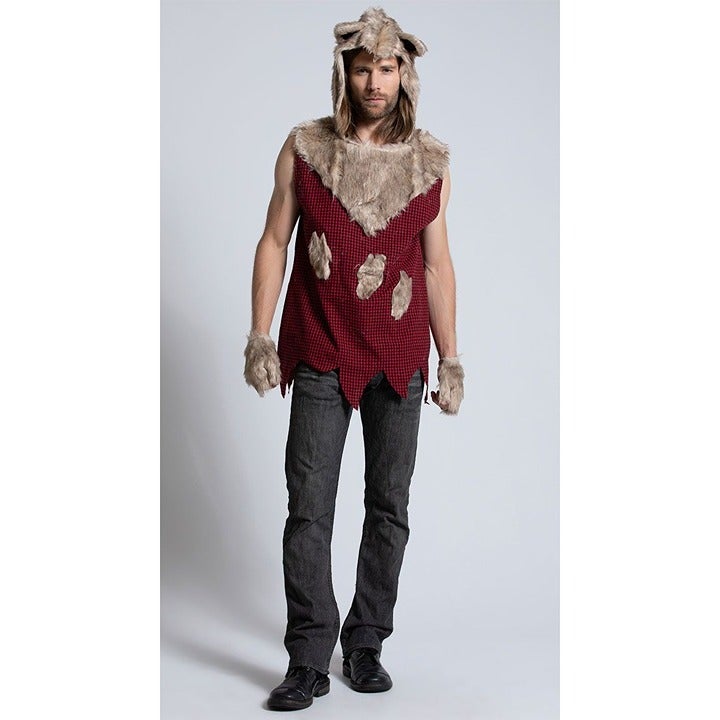 Dreamgirl Men's Halloween Sexy Bad Wolf Costume Faux Fur Red Riding Hood L