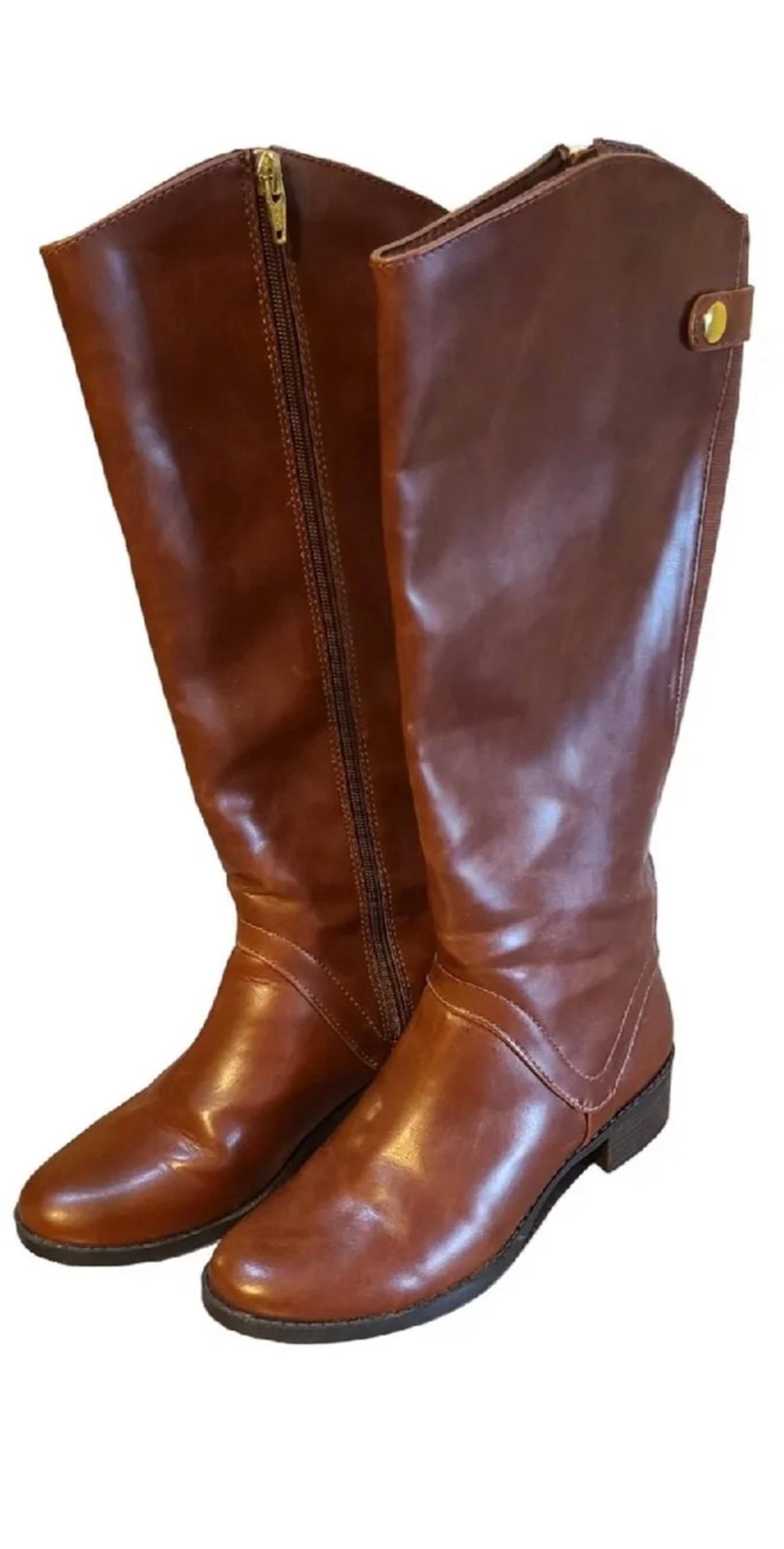 Target Brown Side Zip Tall Leather Riding Boots Size 7.5 Women's
