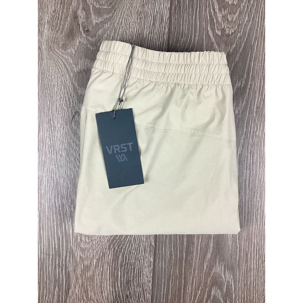 VRST Men's Mixed Media Training Pant Size S Sandy Clay Beige Active Golf