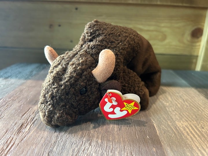 Rare Ty Roam the Bison Buffalo Beanie Babies, with tag errors