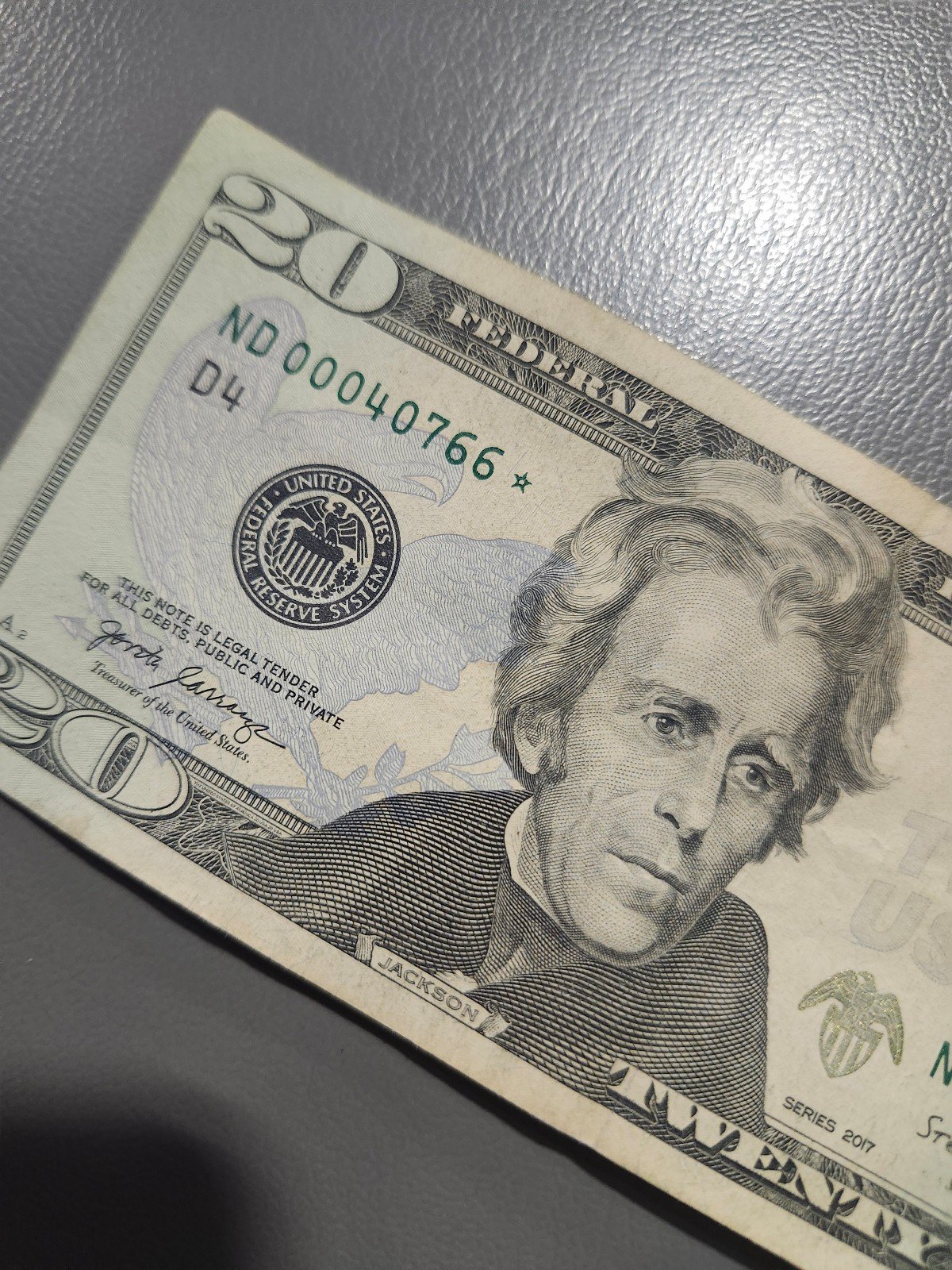 STAR Note ND00040766 20 dollar STAR BILL RARE & cool number fancy collectible
