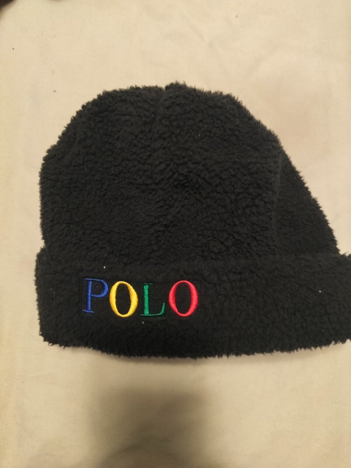 Ralph Lauren polo fleece beanie ,black color ,2 total .