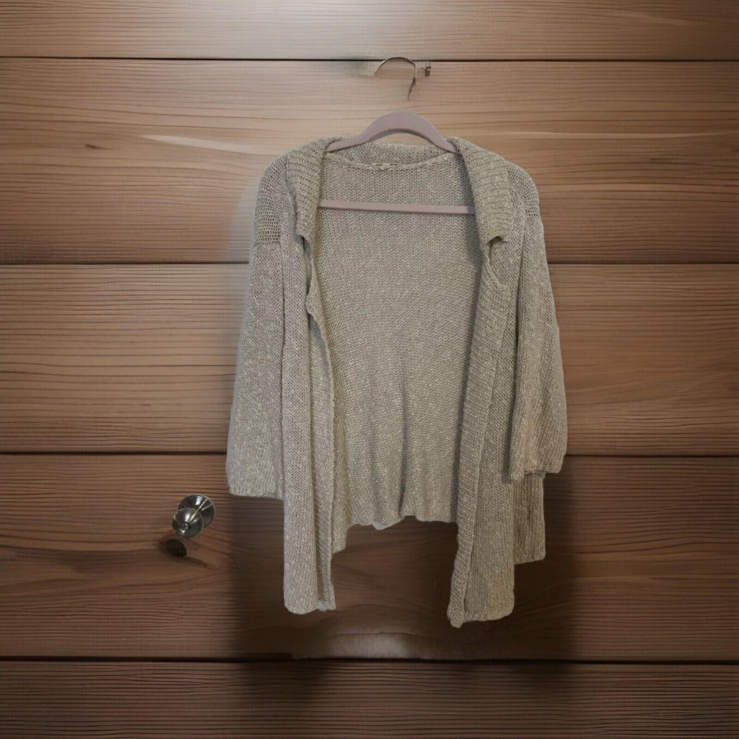 Eileen Fisher Women Sweater 2X Cream Linen Blend Open Knit 3/4 Sleeve Casual
