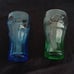 Coca Cola Coke Glassware Drinkware Stained Glass Blue Green Vintage