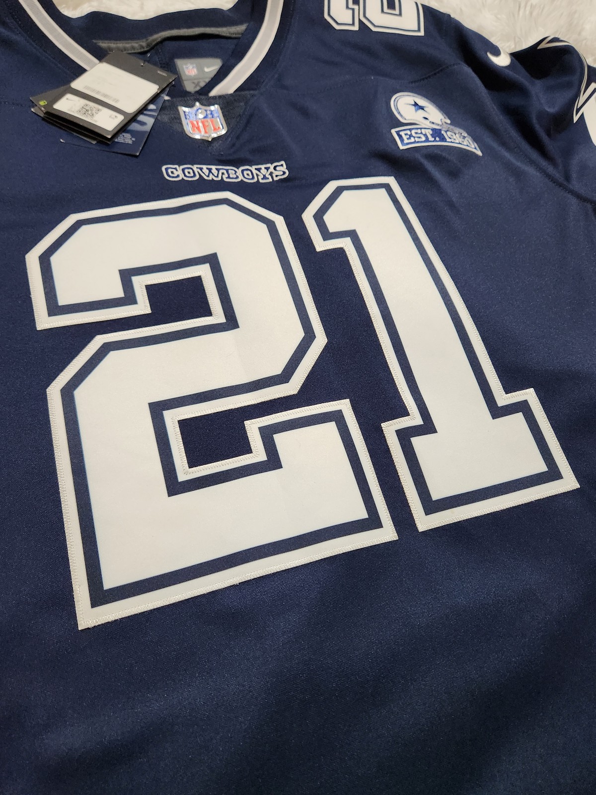 Dallas Cowboys shops Ezekiel Elliot NFL Nike Vapor Limited Jersey navy Size 2XL