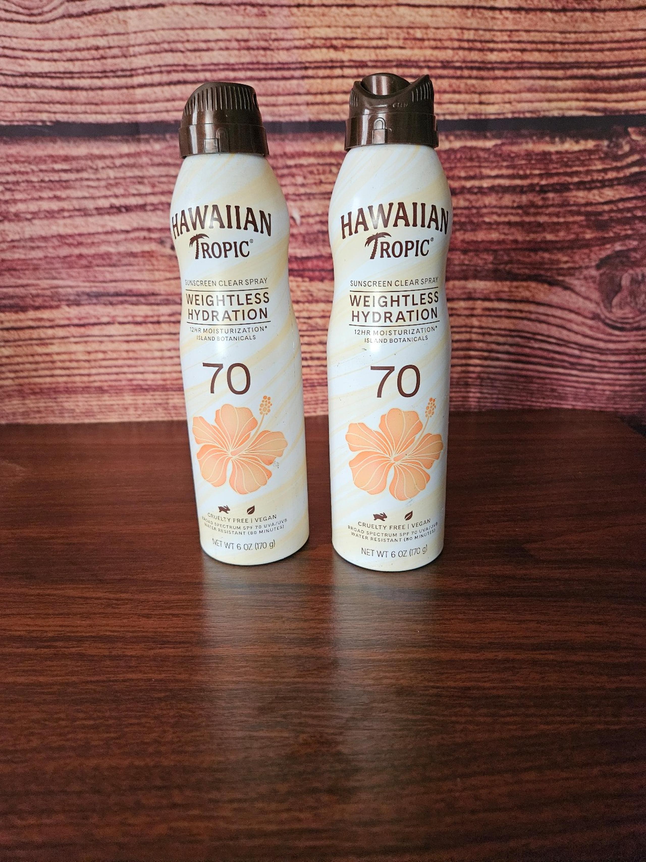 Hawaiian Tropic Weightless Hydration Sunscreen 70 spf set of 2