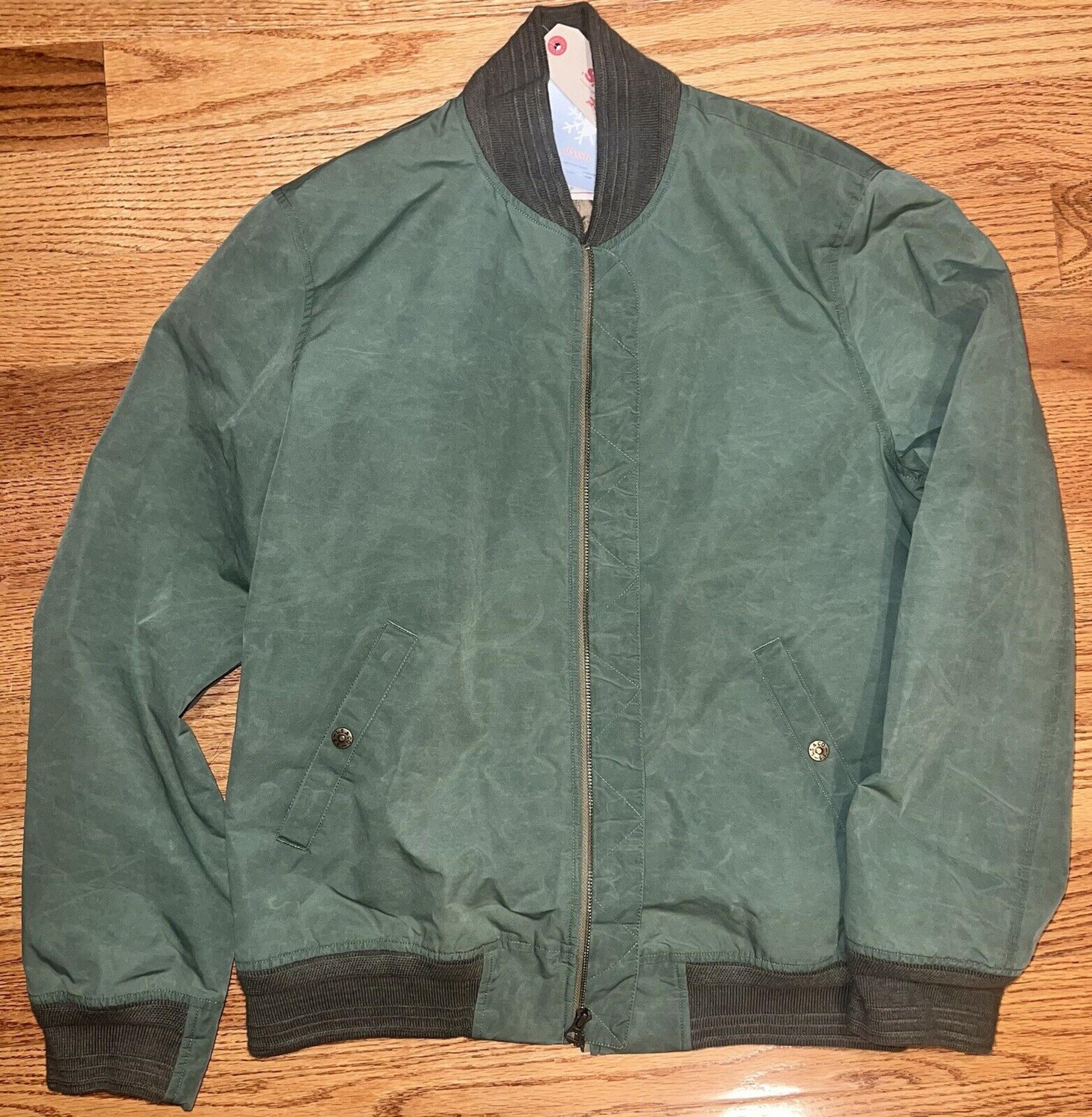 NWT Mens Large Levis Bomber Jacket Green Full Zip New Military Style L With Tags