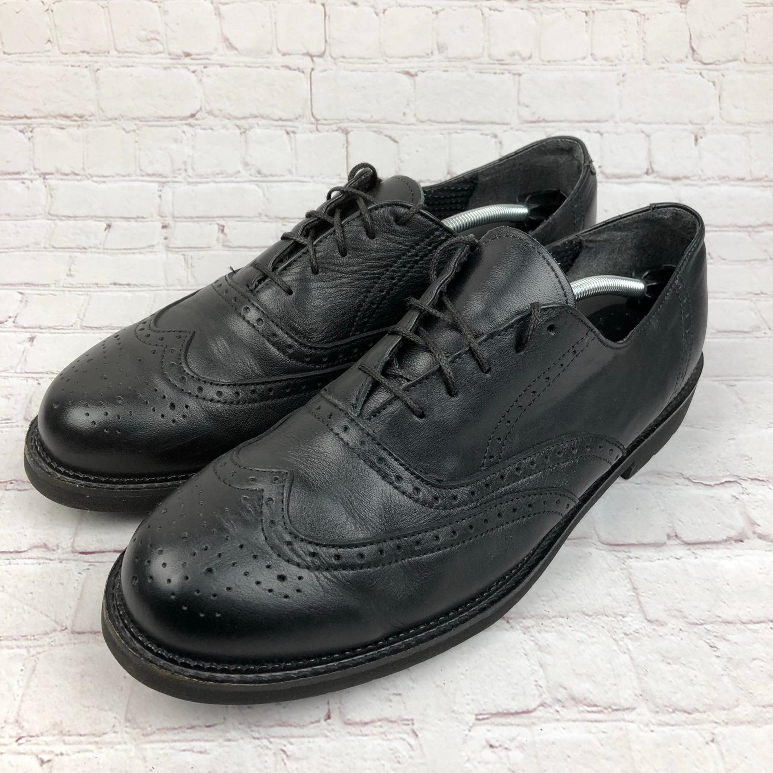 Red Wing Black Men's Size 14B Black Leather Wingtip Oxford Slip Resistant