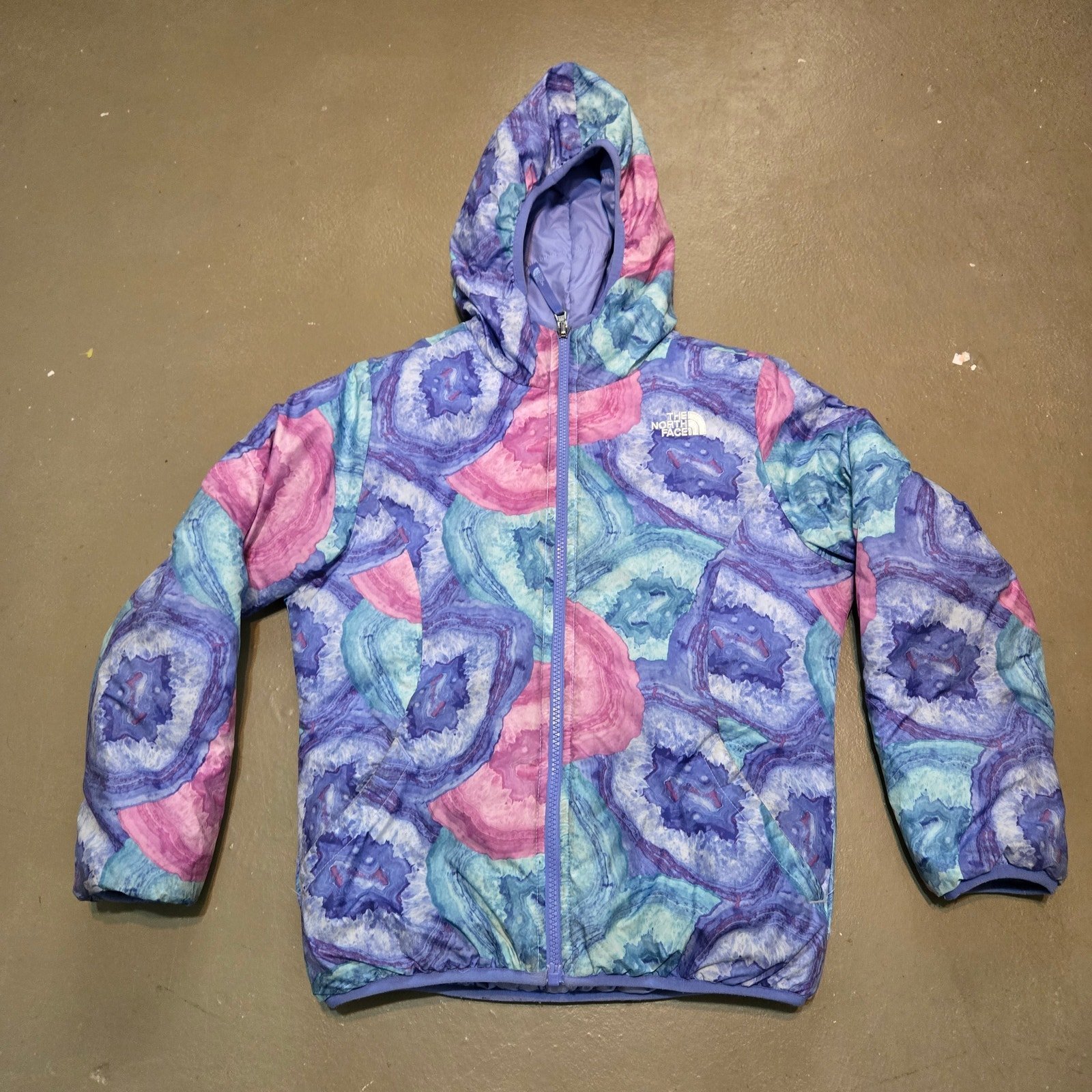 The North Face Tie-Dye Reversible Puffer Jacket Girls Size Medium
