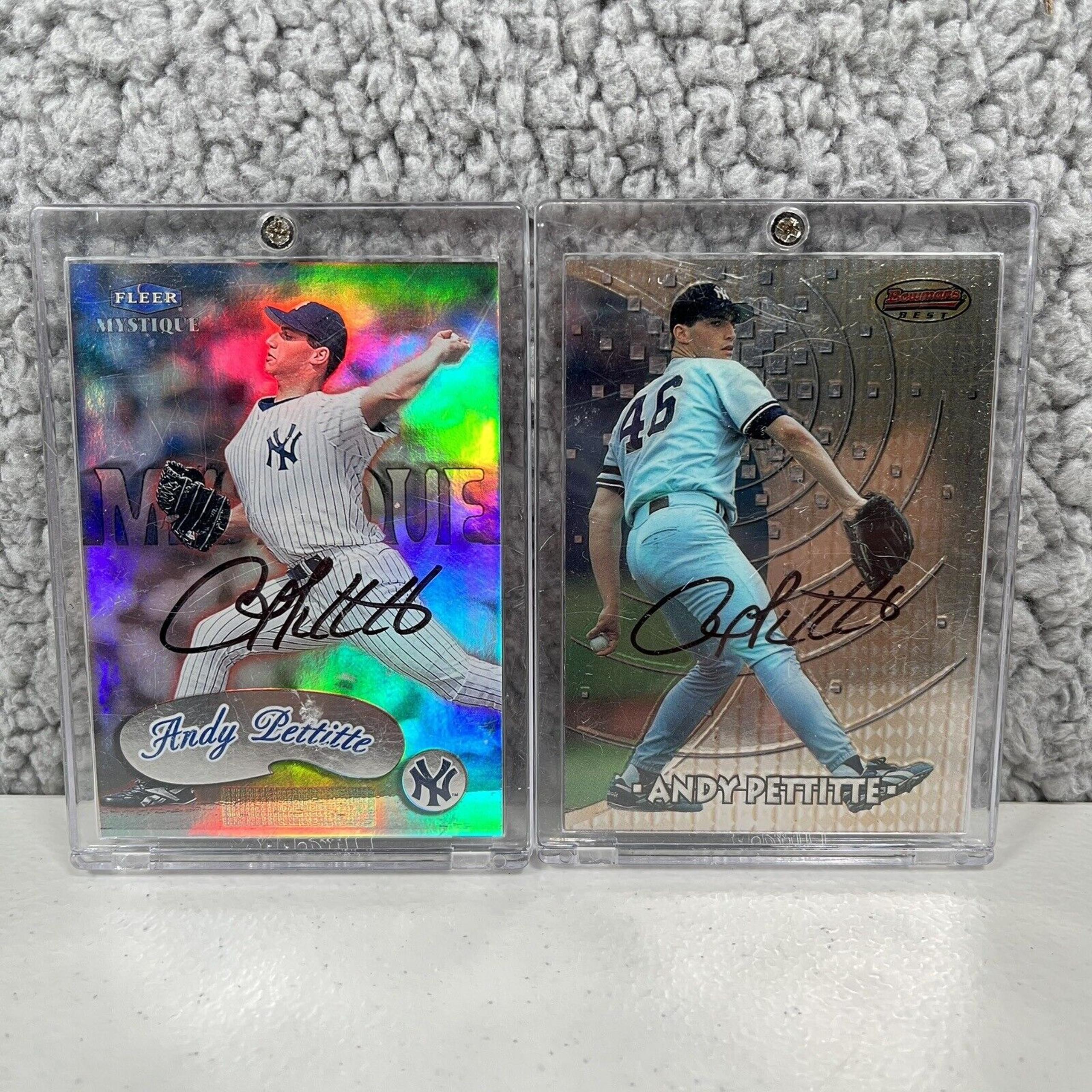 Andy Pettitte 1997 1999 New York Yankees Autographed Baseball Cards - MLB