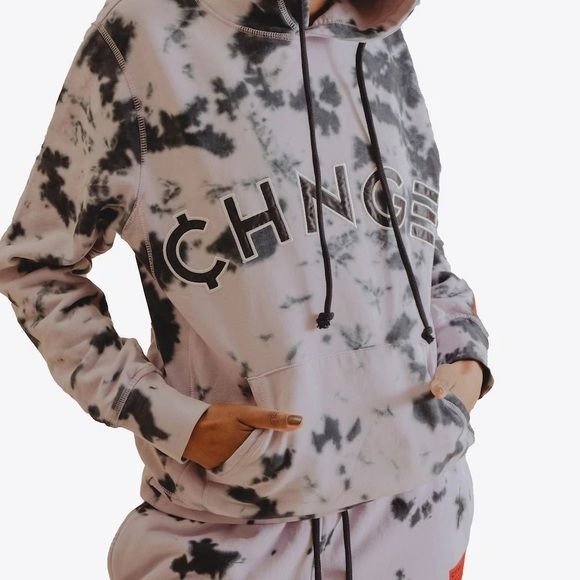 CHNGE Violet Splotch Tie Dye University Hoodie