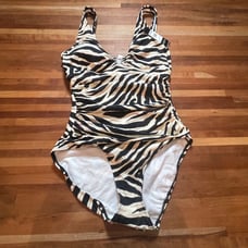 Ralph Lauren Zebra Ring One-Piece Swimsuit brown US 8