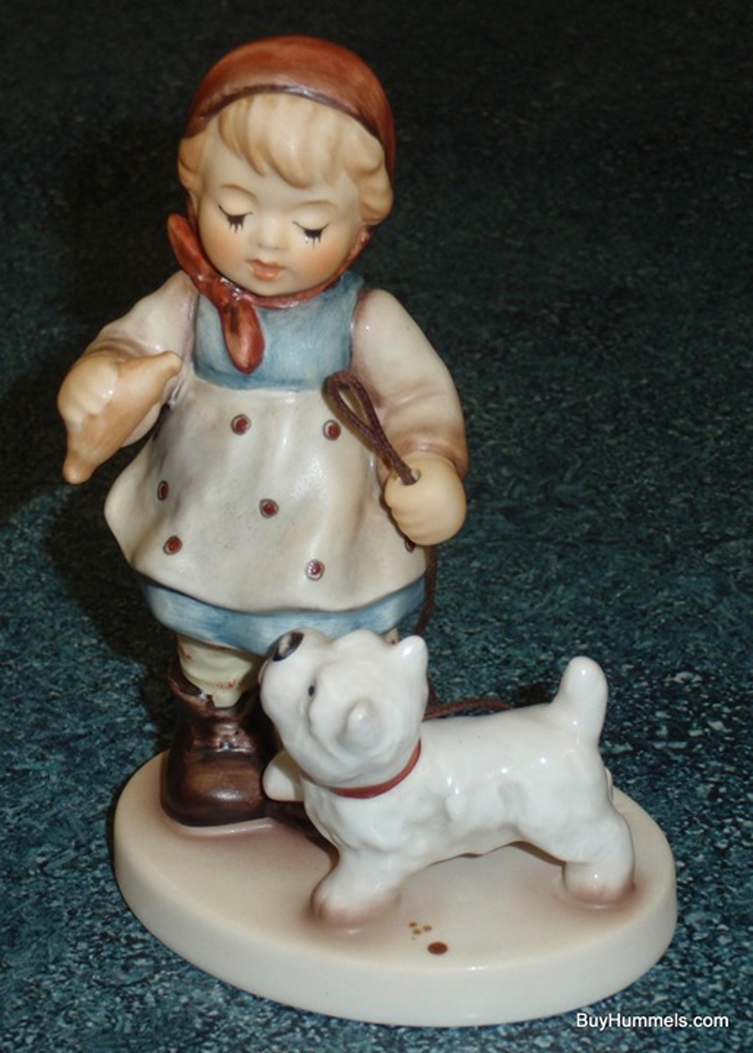 "Christmas Treat" Goebel Hummel Figurine #2264 Girl With Dog On Leash RARE FIND!