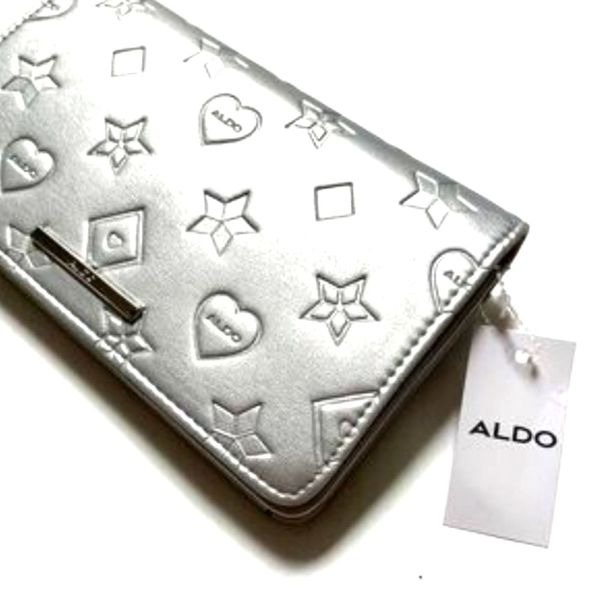 ALDO Snap Front Silver Crossbody. NWT