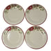 Longaberger Luncheon Plate x4 Natures Garland Poinsettia Holiday Pottery READ