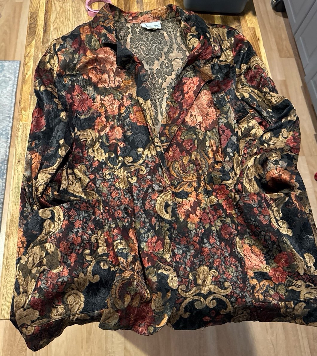 Vintage 80s floral light weight blazer women’s size xxl