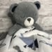 Just Born Bear Security Blanket Large Plush Mountain Tree Lovey Gray Blue 24x24.