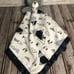 Just Born Bear Security Blanket Large Plush Mountain Tree Lovey Gray Blue 24x24.