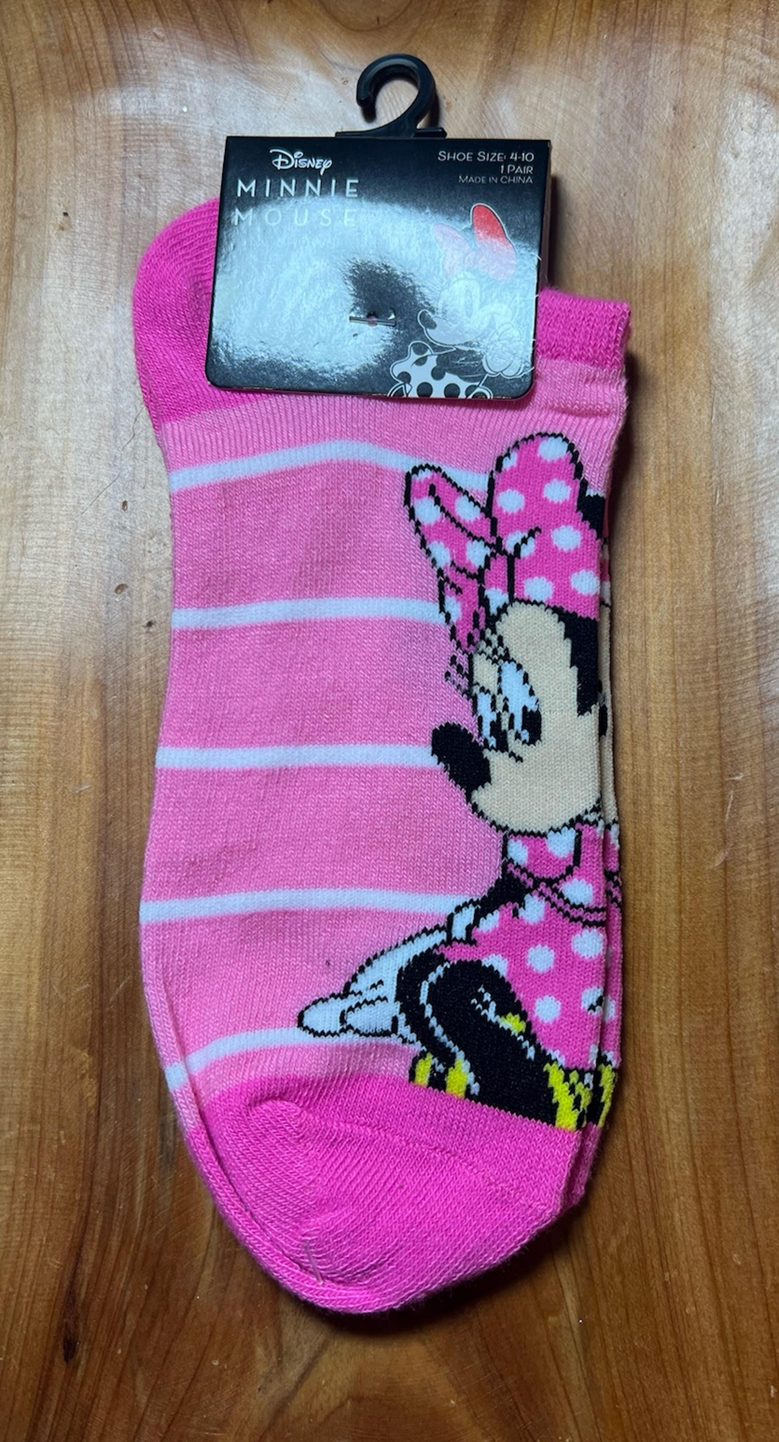 Disneys Minnie Mouse hot pink ankle socks :)