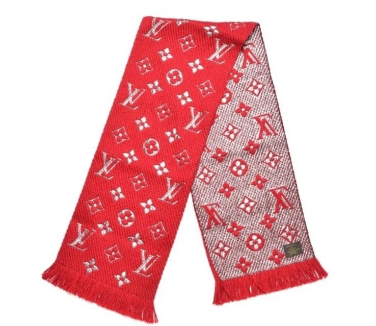 Louis Vuitton Monogram Logomania Red Shine Scarf Ref M75832 BNWOT 100% Authentic