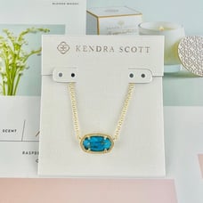 Kendra Scott Elisa bronze veined turquoise gold necklace