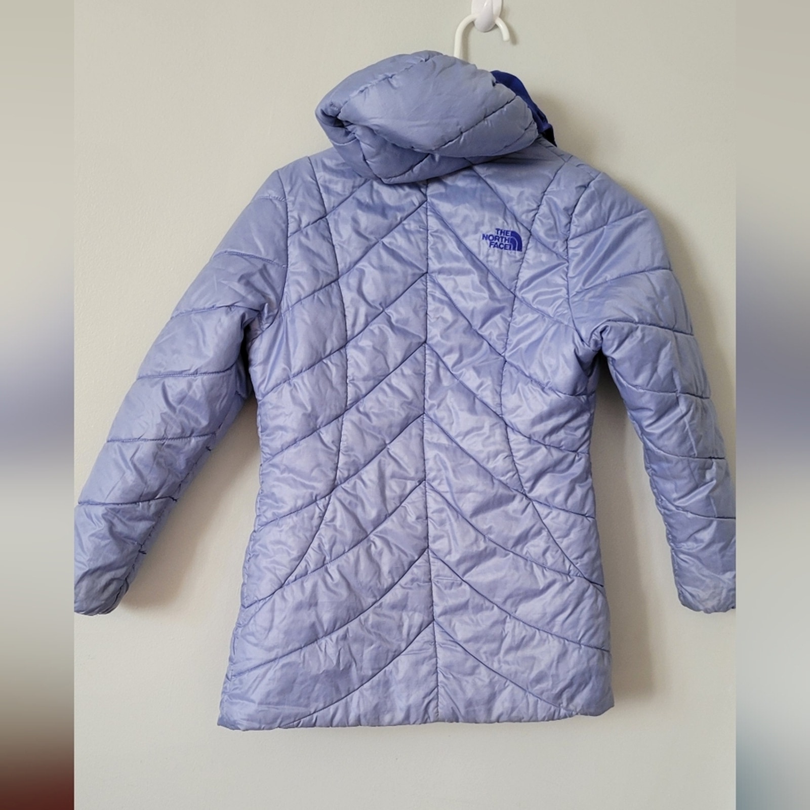 Kids North Face parka reversible winter jacket coat medium girl 10/12 blue
