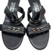 Salvatore Ferragamo Sandals Strappy Gancini Chain Black Leather Sz 11 B