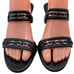Salvatore Ferragamo Sandals Strappy Gancini Chain Black Leather Sz 11 B