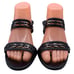 Salvatore Ferragamo Sandals Strappy Gancini Chain Black Leather Sz 11 B