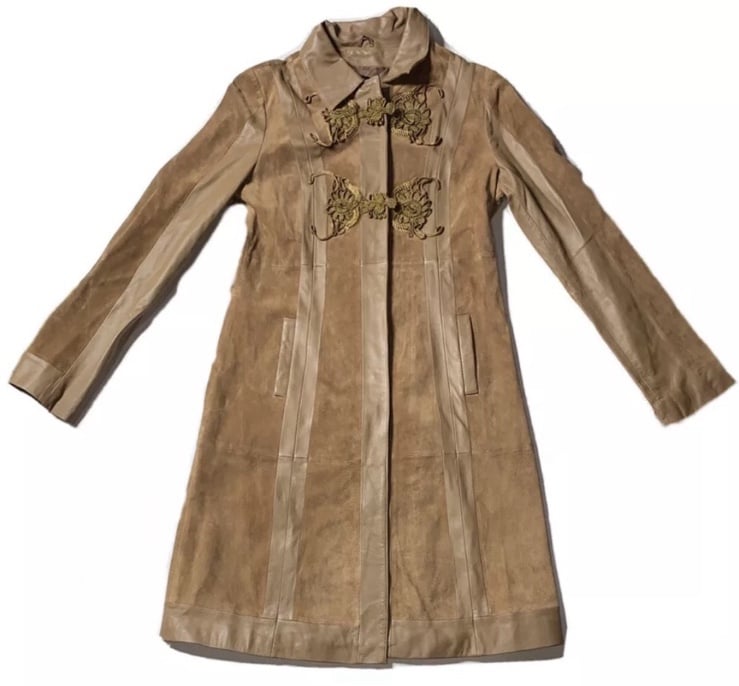 Arden B Suede/Leather Long
Trench Jacket