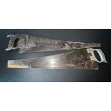 Vintage pair of wood Handsaw Aluminum & wood Handles